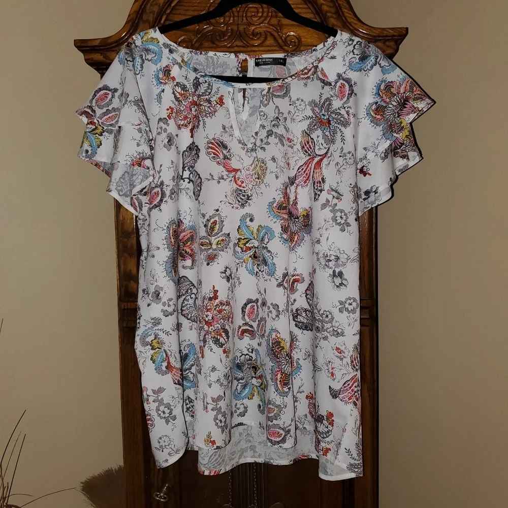 SHEIN Keyhole Neck Short-sleeved Tunic - Picture 10 of 13